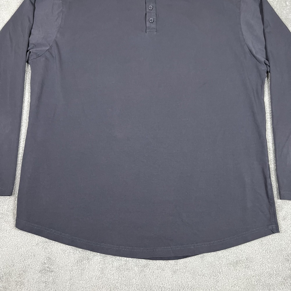 WYR Shirt Mens 2XL Gray Henley Long Sleeve Tee Casual - Picture 2 of 11